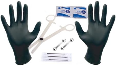 Piercing Kit with Piercing Needles, 14G Straight Barbell Body Piercing Set14 Guage (Tongue) Body jewelry set for Piercing (1.6mm) - 10 Pieces