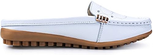 Uown Women's Casual Slip on Leather Mule Shoes Flat