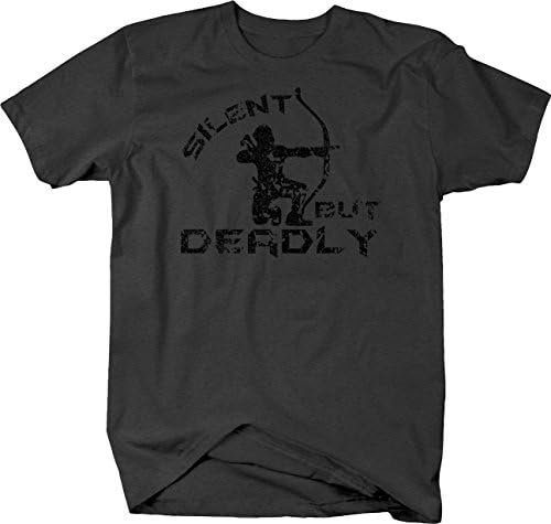 Caps Supply Distressed - Silent but Deadly Bow Hunting Archery Tshirt - 2XL