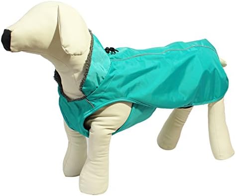 Ondoing Dog Fleece Lined Raincoat Puppy Slicker Winter Poncho Waterproof