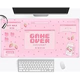 Kawaii Cats Beige Gaming Mouse Pad XXL, Cute Japanese Extended Big - View #6