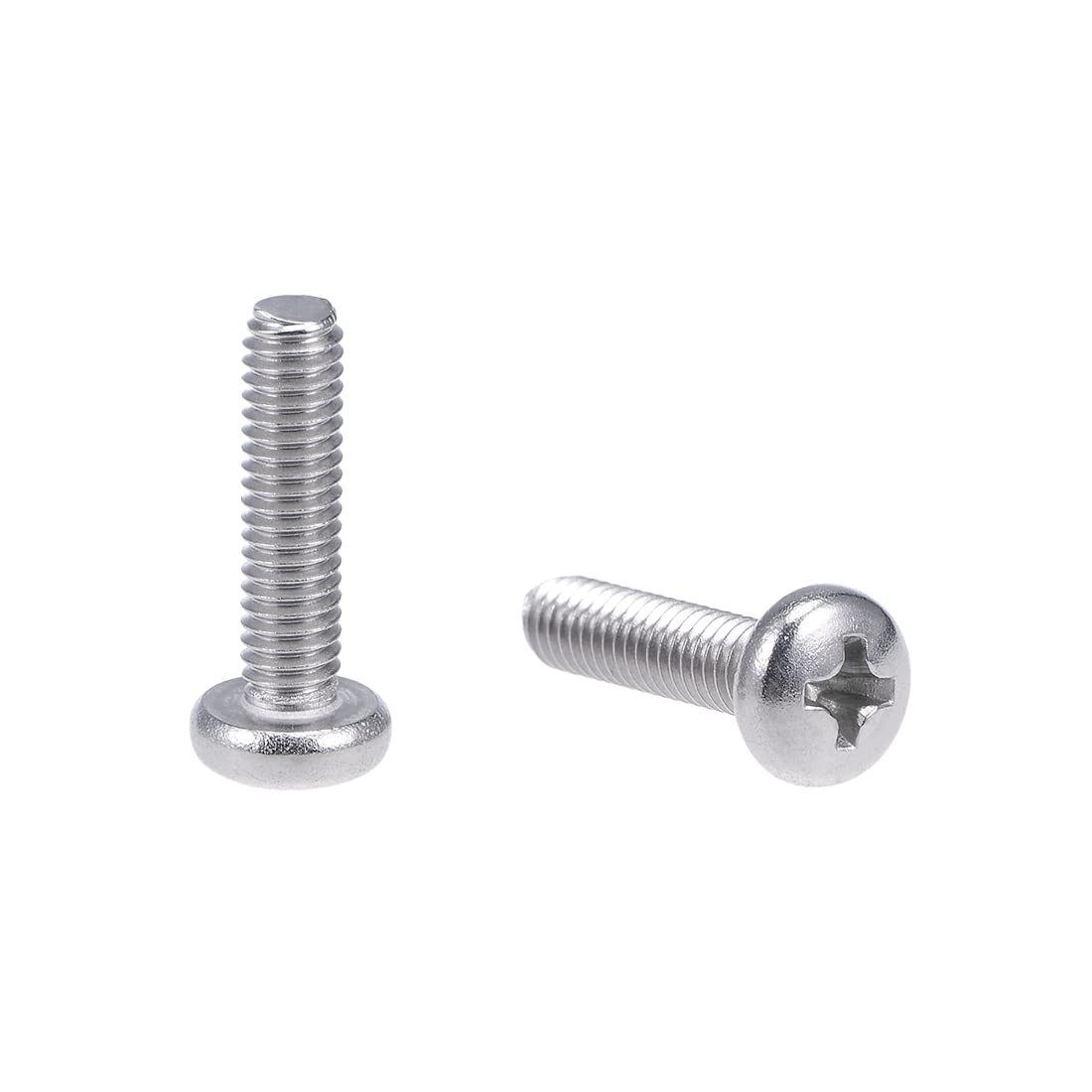 sourcing map M4x16mm Machine Screws Pan Phillips Cross Head Screw 304 Stainless Steel Fasteners Bolts 60Pcs — image 1