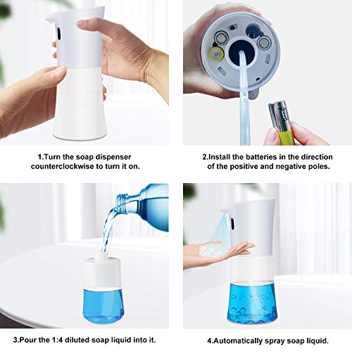 FamBrow Automatic Soap Dispenser, 500ml Touchless Alcohol Sprayer Dispenser, Automatic Hand Sanitizer Dispenser with Infrared Motion Sensor Suitable for Home Hospital School Office Hotel (White)
