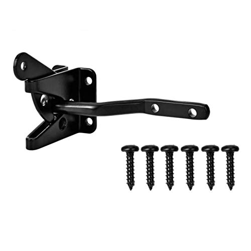NUZAMAS Single Auto Gate Latch, Black, Ideal for Garden, Fence & Wooden Gates