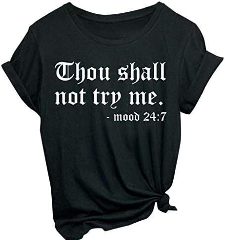 Womens T Shirt Summer Letter Print Short Sleeve Loose Tops Graphic Tees