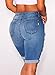 Ofenbuy Women's Denim Destroyed Mid Rise Stretchy Bermuda Shorts Jeans Plus size