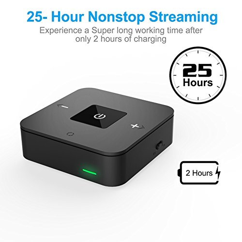 Giveet aptX Low Latency Bluetooth Audio Transmitter Receiver for TV, Dual Link, No Delay, OPTICAL, 3.5mm & RCA AUX Wireless Bluetooth Adapter for Home Car Stereo PC Headphone Speaker 25 Hours Playtime - Thumbnail 2