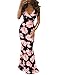 Ninimour Womens Vintage Flowers Deep V-Neck Beachwear Party Maxi Dress Pink L