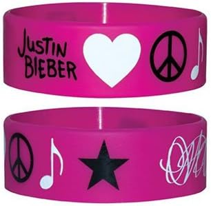 Justin Bieber Rubber Wristband - Pink (Official Licensed Product)