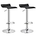DUHOME 2 PCS Contemporary Counter Bar Stool Curved Swivel Adjustable Barstools (Black)