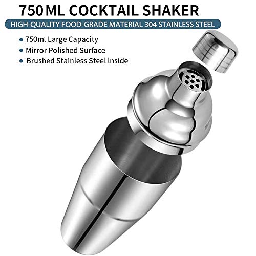 Cocktail-Shaker, Barkeeper-Set, 680 ml, mit Cocktailsieb, Bar-Set, Getränkemixer, Shaker, Martini-Shaker – Bild 4
