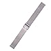 Xuexy 14mm Pebble Time Round Milanese Wire Mesh Stainless Steel Watch Band Strap Replacement Bracelet, Silver