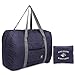 FUNFEL Foldable Travel Duffel Bag Tote Carry on Luggage Sports Water Resistant Nylon(II-Navy Blue)