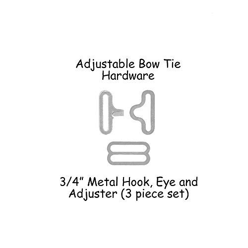 100 Sets Adjustable Bow Tie Hardware Clip Set, Metal Cravat Clip Hook Fastener for Necktie Strap (silver) - Thumbnail 2