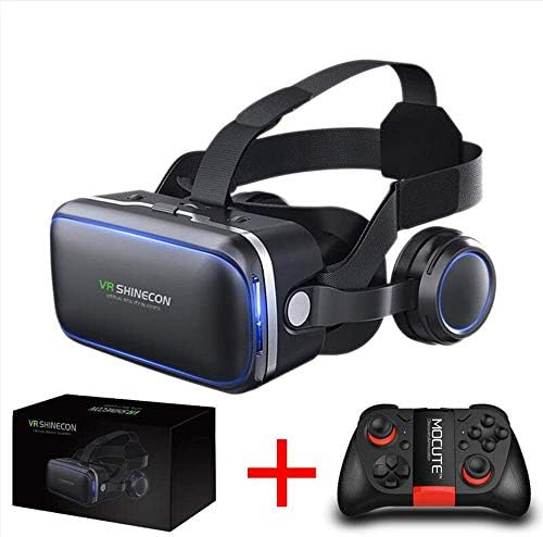 3D VR, 120°FOV, Eye Protected HD Virtual Reality Headset w/Controller, Touch Button for iPhone Xs/XR/Xs Max X X 8 7 6 6s plus, Samsung S9 S8 S7 S6/Plus/Edge Note 9 8, w/ 4.0-6.0in Screen