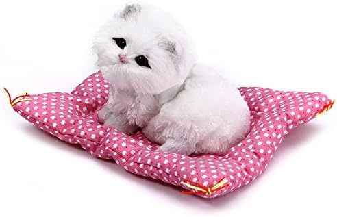 Simulation Cats Animal Doll Plush Sleeping Cats with Sound Perfect Birthday Gift Doll Decorations Lovely Cats Toy, Color White