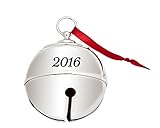 James Scott 2016 Silver-plated Engraved Christmas Holiday Jingle Bell Ornament, Sleigh Bell, Engraveable - Size 3