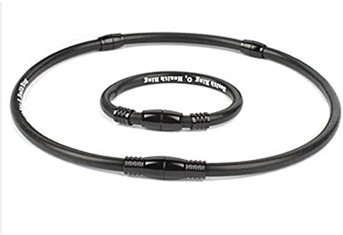 Oz Health Ring, Germanium Bracelet and Necklace Set, Anion Far Infrared Rays Power Energy Health (Large, Black Black Metal)