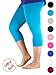 Premium Soft Light Comfy Fit Bamboo Capri Pants Under Dress Leggings for Women Regular and Plus Size Blue 6XL (US 3XL Plus)