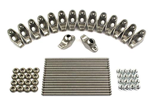 New Rocker Rockers Arms, Nuts, Balls & Push Rods Set compatible with 1955-1986 Chevy sb 400 350 327 307 305 302 283 267 265 262 - Thumbnail 3
