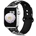KOLEK Floral Bands Compatible with Apple Watch 38mm 40mm, Silicone Fadeless Pattern Printed Replacement Bands for iWatch Series 4 3 2 1, Grey Flower, M, L