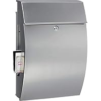 Burg-Wächter Roestvrijstalen brievenbus met krantenvak, inworpformaat A4, EU-norm EN 13724, Hamburg 3815 Ni, roestvrij…