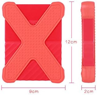 Enterest Silicon Rubber Case for Western Data, Seagate, Toshiba, Lenovo, Sony And Other 2.5-Inch Mobile Hard Drives Shake-Proof Thickness of 0.79 inches Easy to Use and Durable (Red)