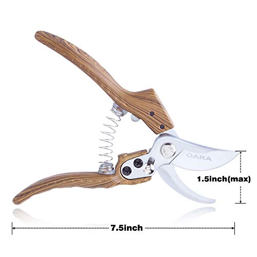 OARA Garden Shears Manual Pruning Shears with SK-5 Blade Professional Garden Pruning Shears Clippers for Plants Gardening Trimming Garden Tools