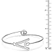 Initial Bangle Bracelet Personalized Bracelet With Cubic Zirconia, Letters A-Z, Silver Tone