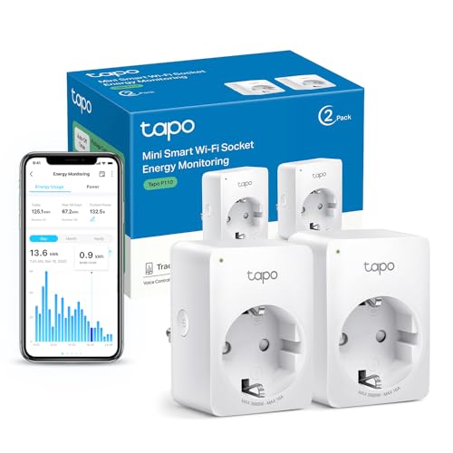 Prise Connectée Alexa WiFi, Suivi de Conso 16A Type F P110 2 pièces