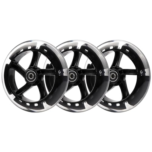 Wiggle Scooter 145mm White Light-Up Replacement Wheels Front/Rear for Y Fliker 3-Wheeled