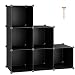 C&AHOME Cube Storage Organizer, 6-Cube Shelves Units, Closet Cabinet, DIY Plastic Modular Book Shelf, Ideal for Bedroom, Living Room, Office, 36.6" L x 12.4" W x 36.6" H Black primary