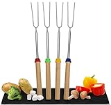 Wealers Marshmallow Roasting Sticks, Set of 8 Telescopic S’more Heavy Duty Skewers. Camping Cookware for Kebab, Hot Dog, Sausage. Perfect for Patio Grill & Campfire with Kids. Storage Bag Included