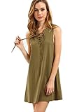 ROMWE Women's Summer Cotton Sleeveless Loose Dress
