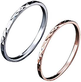BALMORA 100% Real 925 Sterling Silver Jewelry Midi Finger Knuckle Rings for Women Lady Girl 2 Pieces (1 Piece Silver + 1 Piece Rose gold) (9)