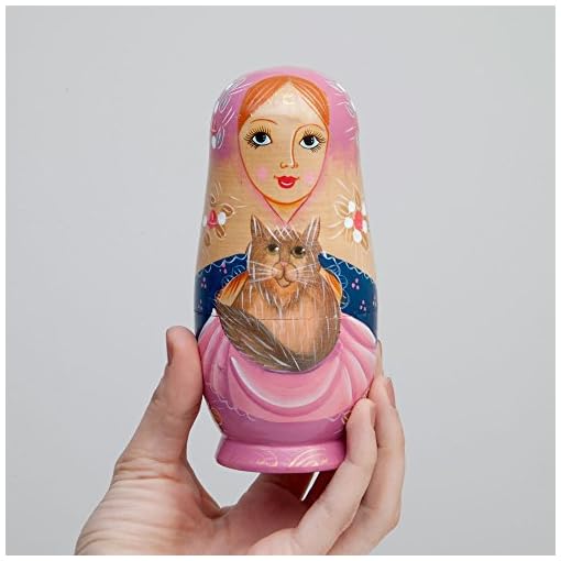 Bits and Pieces - 10 Pc Russian Nesting Dolls - The Cat Ladies-Hand Painted Hand Made Wooden Nesting Dolls Matryoshka Figurines - Set of 10 Dolls from 7.5" Tall - Image 5