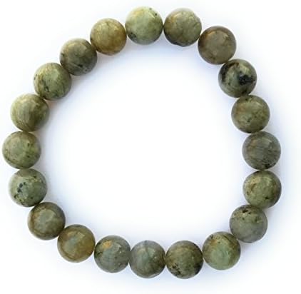 Diyaan International AAA Labradorite Bracelet 10 MM , Meditation Bracelet, Yoga Bracelet, Reiki Crystal Healing, Men's Bracelet, Women's Bracelet