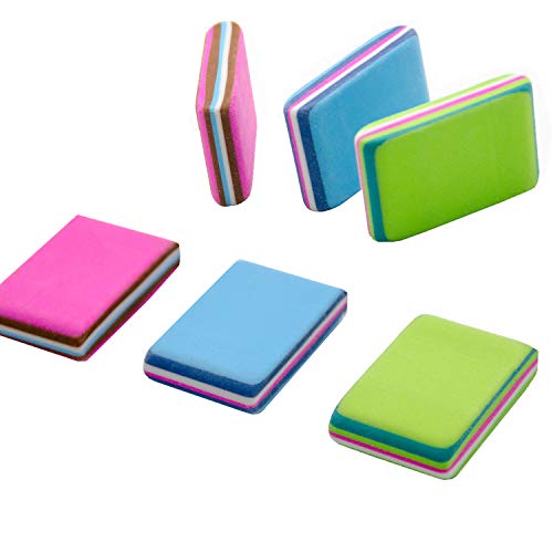 Alpurple 12 Packs Multi-colored Cube Pencil Erasers- Latex-Free Rubber Premium Erasers for School, Office, Art and Home Supplies - Thumbnail 2
