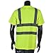 SHORFUNE High Visibility T-Shirt with Short Sleeve, Reflective Strips, Yellow, ANSI/ISEA Standards, L