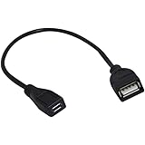 YCS Basics 9 Inch USB 2.0 A female to Micro B Female Extension Cable