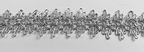 Trimplace 1 inch Silver Metallic Gimp Trim 10 YARDS