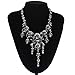 Usstore Women Punk Style Retro Pirate Skull Pendants Cluster Rhinestone Chian Necklaces Partty Gift Alloy (Silver)
