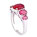 Psiroy 925 Sterling Silver Created Ruby Spinel Filled 5 Stone Engagement Ring Band
