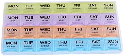 Daily Pill Organizer,Pill Organizer Box Weekly Case Large Travel Medication Reminder Daily Morning Noon Night Backup, Holds 7 Days Medication,Compartments Open Individually By Cinehwa.