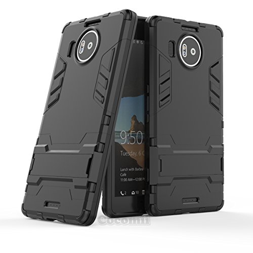 Microsoft Lumia 950 XL Case, Cocomii Iron Man Armor NEW [Heavy Duty] Premium Tactical Grip Kickstand Shockproof Hard Bumper [Military Defender] Full Body Dual Layer Rugged Cover Nokia (Jet Black)