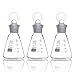 Huaou 50ml Conical Flask with Ground-in Solid Glass Stopper, Pack of 3