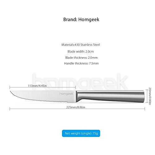 6 Homgeek+6+Piece+German+Stainless+Serrated