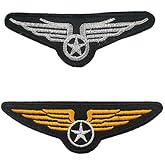 Airline Pilot Captain Costume Kit - Dress Up Accessory With Embroidered Iron On Sew On Patches