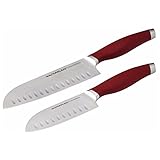 Rachael Ray Cucina Cutlery 2-Piece Japanese Stainless Steel Santoku Knife Set