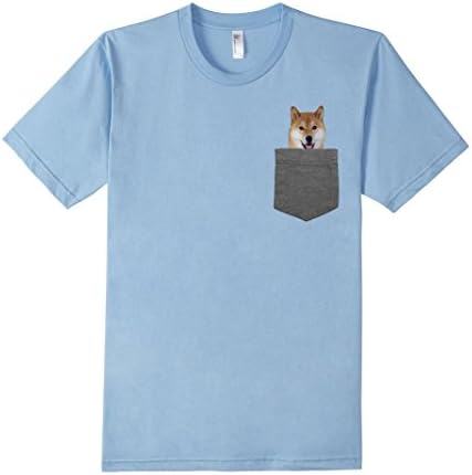 Men's Dog in Your Pocket Tshirt Shiba Inu Shirt Doge Tee 2XL Baby Blue